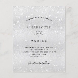 Flyer Invitación a matrimonio presupuestado para corazon