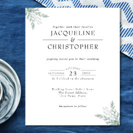 Flyer Invitación a matrimonio simple y moderno para euca