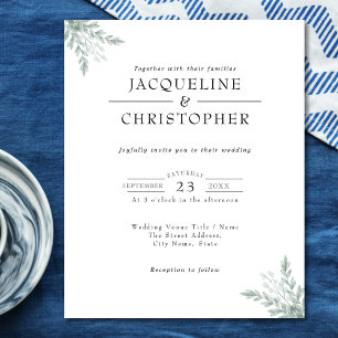 Flyer Invitación a matrimonio simple y moderno para euca