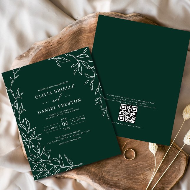 Flyer Invitación a matrimonio verde esmeralda de código  (Subido por el creador)