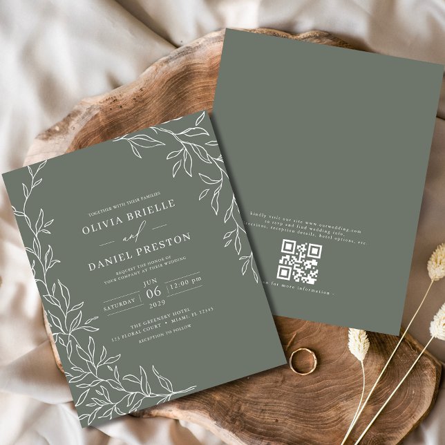 Flyer Invitación a matrimonio verde inteligente del códi (Subido por el creador)