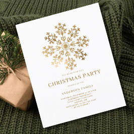 Flyer Invitación a Navidades de copo de nieve con oro pr