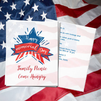 Flyer Invitación a picnic de la familia de la bandera St