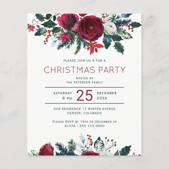 Flyer Invitación a un partido de Navidades de invierno e (Frente)