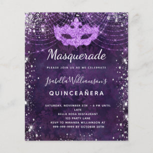 Flyer Invitación a un presupuesto de quinceanera