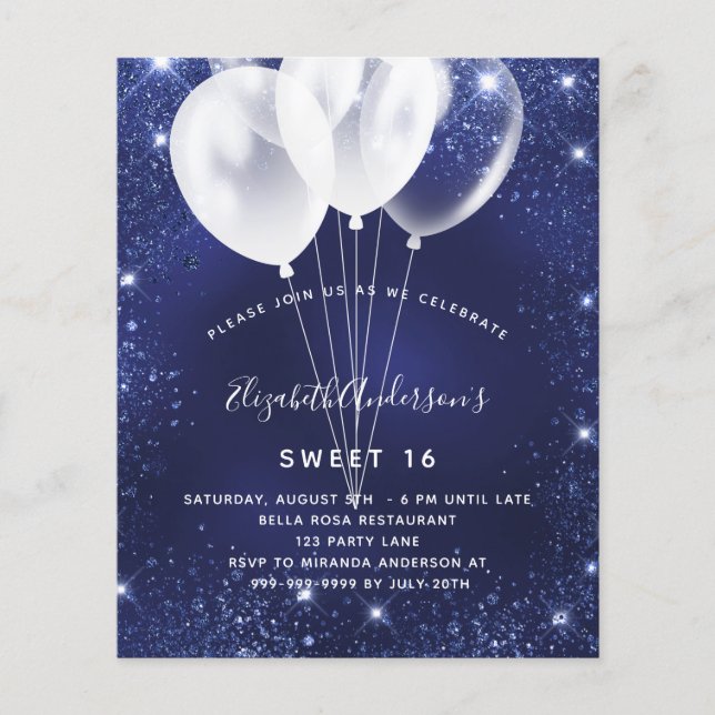 Flyer Invitación a un presupuesto para un globo blanco a (Frente)