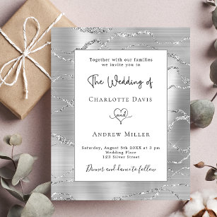 Flyer Invitación a una boda elegante y blanca
