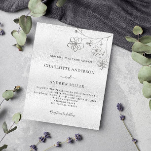 Flyer Invitación a una boda floral y elegante