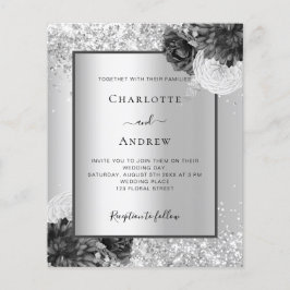 Flyer Invitación a una boda floral y elegante