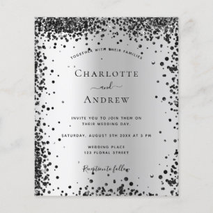 Flyer Invitación a una boda metalizado con presupuesto n