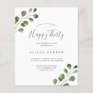 Flyer Invitación a una fiesta de cumpleaños de 30 años d