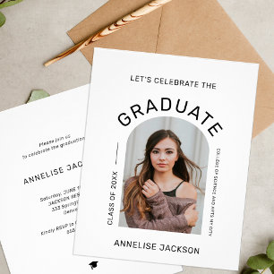 Flyer Invitación a una fiesta de graduación de fotos mod