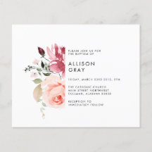 Invitación al bautismo floral presupuestal