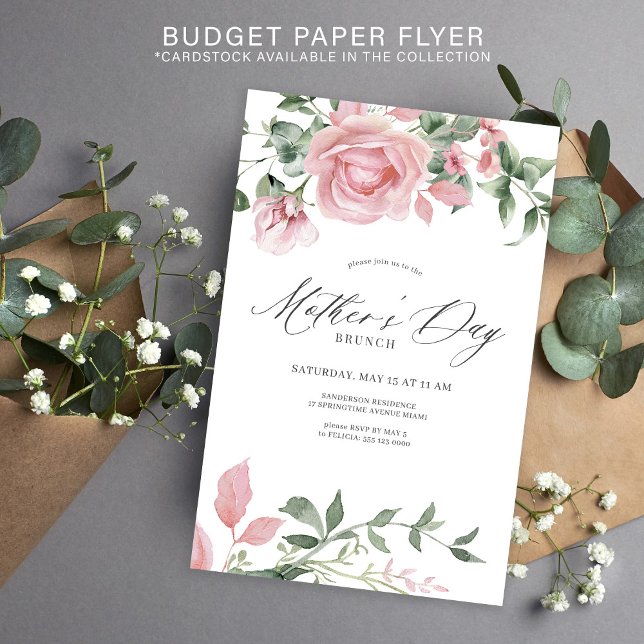 Flyer Invitación al brunch del Día de la Madre de flores (Subido por el creador)