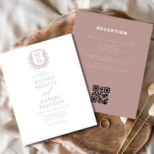 Flyer Invitación al código QR del Boda de Escudo Rosa de