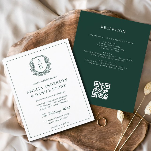 Flyer Invitación al código QR del Boda del Escudo verde  (Subido por el creador)