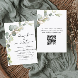 Flyer Invitación al código QR para ducha de novia Brunch