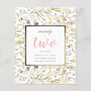 Flyer Invitación al cumpleaños de Boho Wildflower Budget