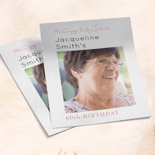 Flyer Invitación al cumpleaños de la foto rosa de Rubor 