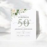 Flyer Invitación al cumpleaños de la sorpresa floral ver<br><div class="desc">Celebre con estilo con una elegante invitación de cumpleaños floral gris y verde. Este sofisticado diseño se caracteriza por sus tonos grises suaves y sus frondosas flores verdes que crean un ambiente tranquilo y festivo. Perfecto para una celebración refinada y memorable, los delicados acentos florales le dan un toque de...</div>
