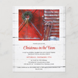Flyer Invitación al feriado de Barn de Navidades Rojos P