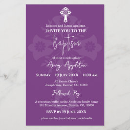 Flyer Invitación al presupuesto Baptismo de la Cruz Flor