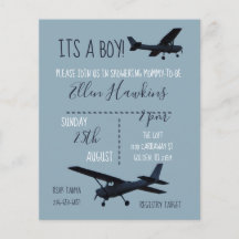 Invitación al presupuesto de Baby Shower para avió