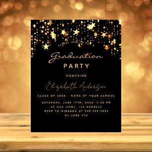 Flyer Invitación al presupuesto de la estrella de oro ne