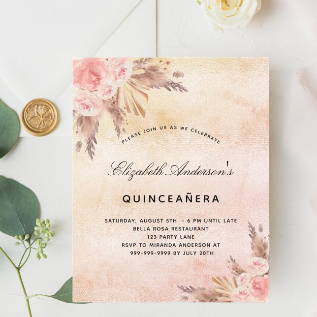 Flyer Invitación al presupuesto de la Quinceanera pampas (Subido por el creador)