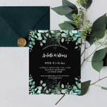 Flyer Invitación al presupuesto de la selva negra para e<br><div class="desc">Tenga en cuenta que esta invitación está en papel de volante y es muy delgada. Los sobres no están incluidos. Para invitaciones más gruesas (el mismo diseño) visite nuestra tienda. Una invitación a la moda para una fiesta de cumpleaños número 40 (o de cualquier edad), temática forestal encantada. Un fondo...</div>