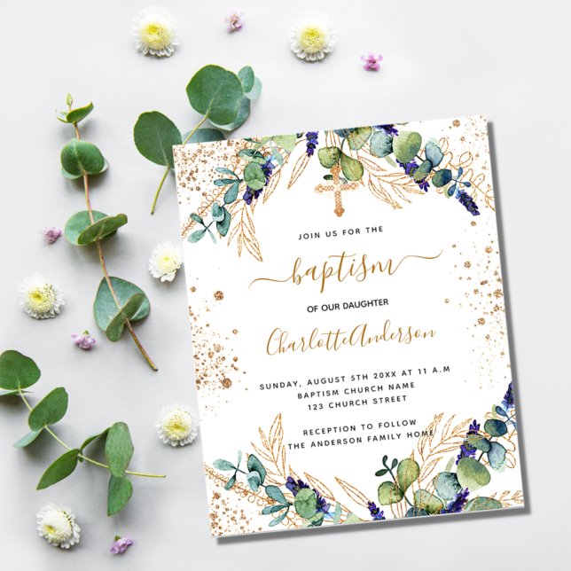 Flyer Invitación al presupuesto de oro del bautismo euca (Subido por el creador)
