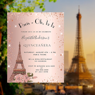 Flyer Invitación al presupuesto de París para el rosa Qu