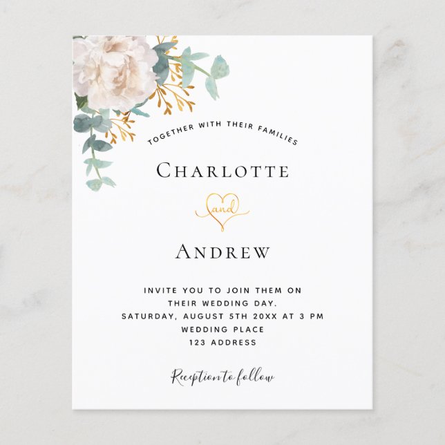 Flyer Invitación al presupuesto del boda Eucalyptus gree (Frente)