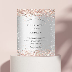 Flyer Invitación al presupuesto del boda rosa de oro de