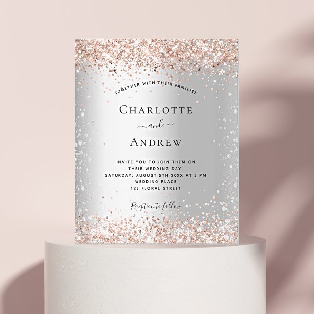 Flyer Invitación al presupuesto del boda rosa de oro de  (Subido por el creador)