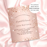 Flyer Invitación al presupuesto del purpurina rosa de or<br><div class="desc">Tenga en cuenta que esta invitación está en papel de volante y es muy delgada. Los sobres no están incluidos. Para invitaciones más gruesas (el mismo diseño) visite nuestra tienda. Una invitación moderna, elegante y glamurosa para una fiesta de cumpleaños número 50 (o cualquier edad) de una mujer. Un falso...</div>