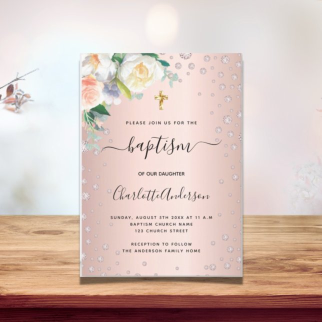 Flyer Invitación al presupuesto rosa rosa de oro floral  (Subido por el creador)