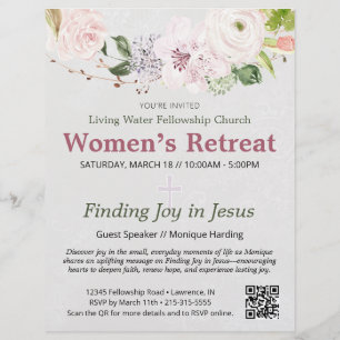 Flyer Invitación al retiro de mujeres Pink Lace Spring F