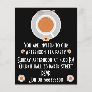 Flyer Invitación al té de la tarde