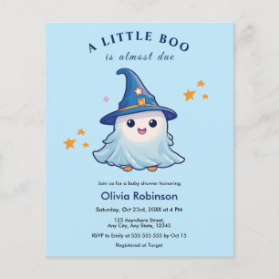 Flyer Invitación Baby Shower de Budget Blue a Little Boo