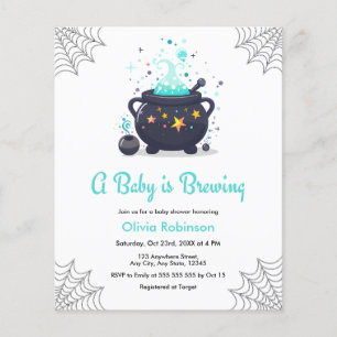 Flyer Invitación Baby Shower de Budget Blue Cauldron Hal