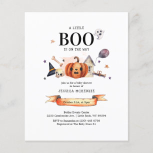 Flyer Invitación Baby Shower de Budget Little Boo Hallow