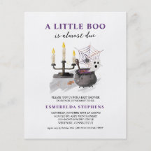 Invitación Baby Shower de Little Boo de Halloween 
