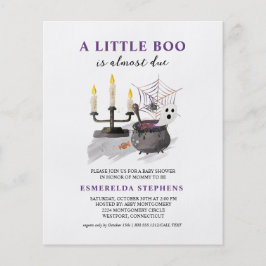 Flyer Invitación Baby Shower de Little Boo de Halloween