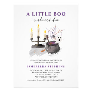 Flyer Invitación Baby Shower de Little Boo de Halloween