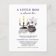Invitación Baby Shower de Little Boo de Halloween