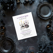 Invitación Baby Shower de Little Boo de Halloween 