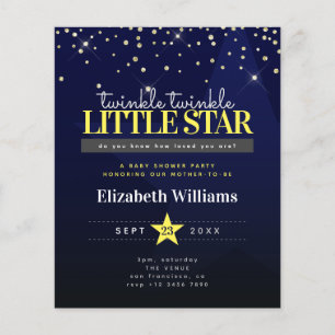 Flyer Invitación Baby Shower de Little Star de Budget Tw