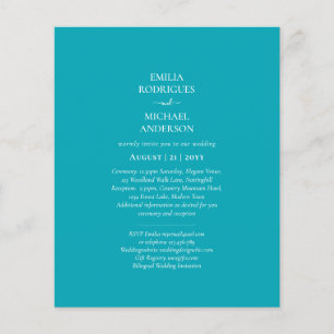Flyer Invitación Bilingüe 2 caras Presupuesto Boda Españ