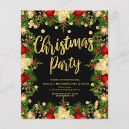 Flyer Invitación corporativa de Navidades Purpurinas de 